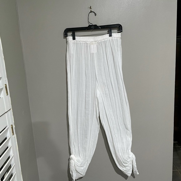 Linda Lundstrom crepe ankle tie beach pants - Picture 2 of 4